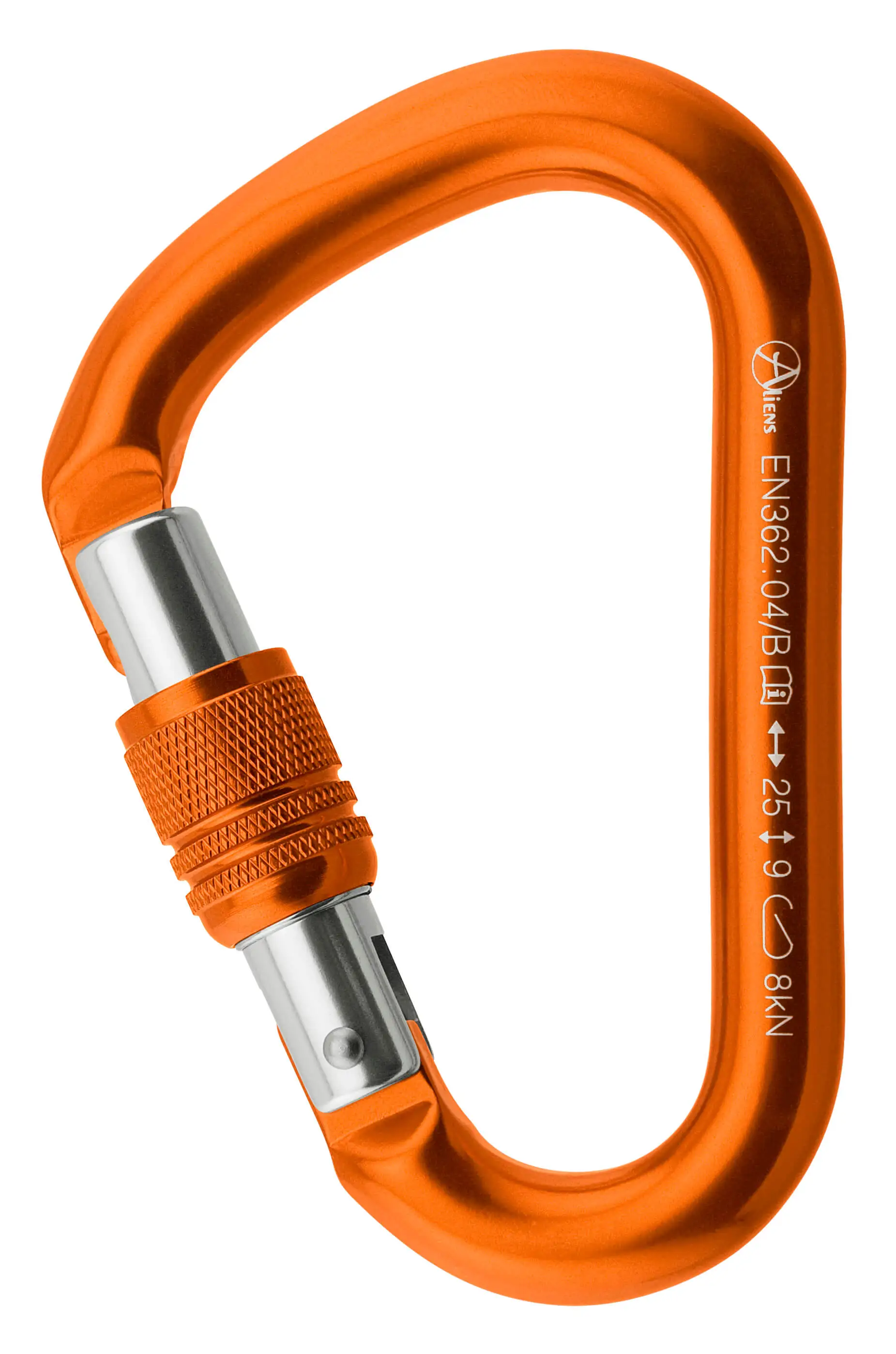 Grüner Aluminium-Karabiner mit drehbarem Verschluss, ideal für Luftakrobatik wie Trapez oder Luftring, erhältlich im Luftakrobatik Shop.