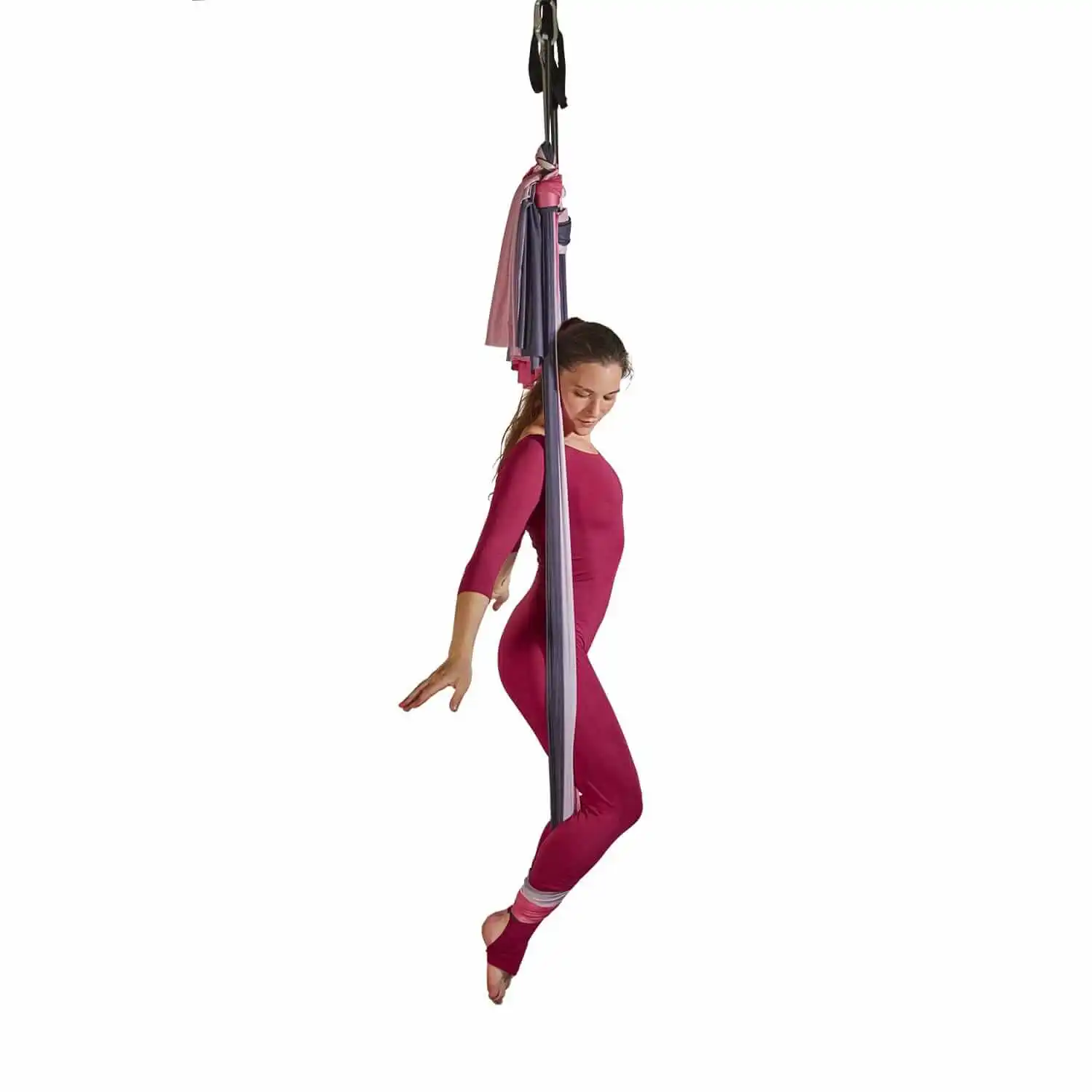 Tuchschlaufe Wetterleuchten, pink, schwarz und weiß, wenig dehnbar - perfekt für Aerial Yoga vom Luftakrobatik Shop - 6 Meter Länge.