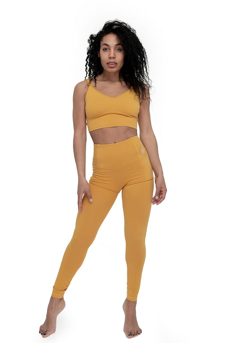 Wellness Leggings im Lagenlook Curry XS