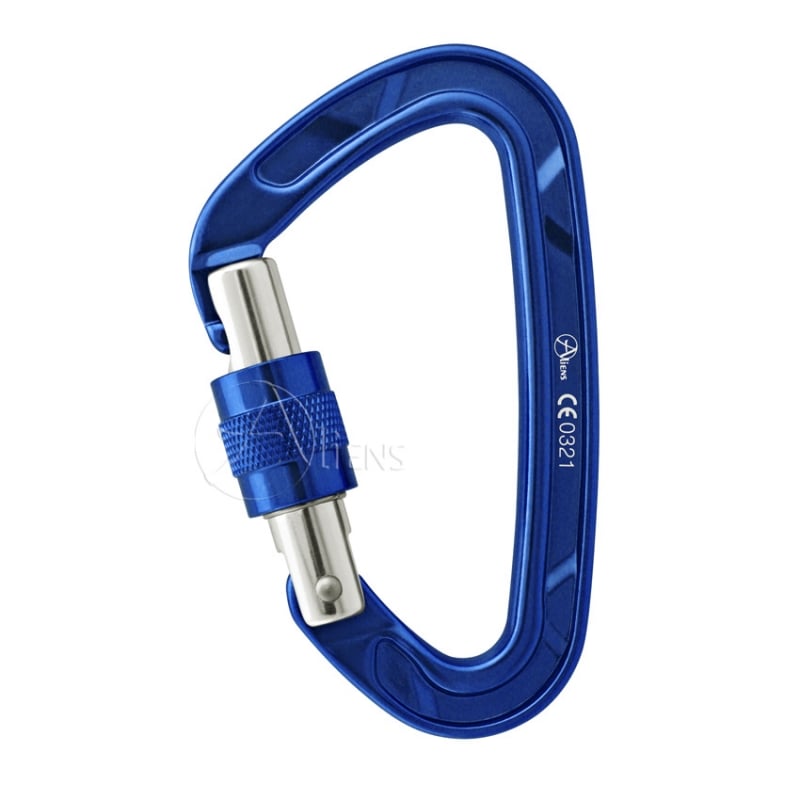 Klassik Alu Karabiner D Klein blau
