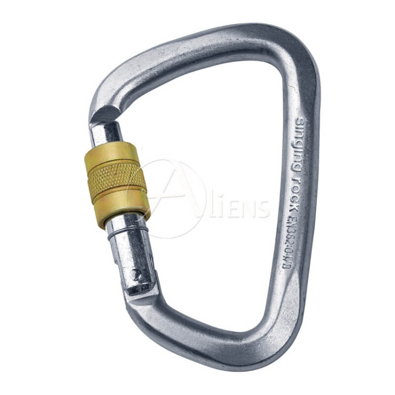 Stahlkarabiner D-Form von Singing Rock