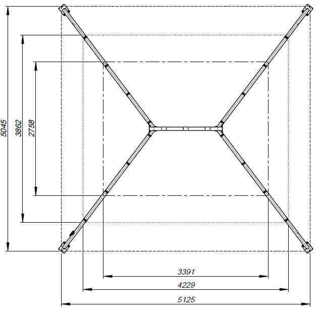 Luftakrobatik Gerüst 2,9m Aluminium Luftakrobatik Gerüst 2,9m Aluminium