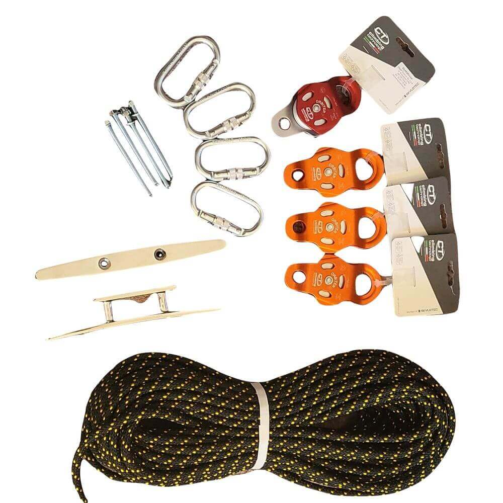 Seilzugsystem zum Luftakrobatik Gerüst