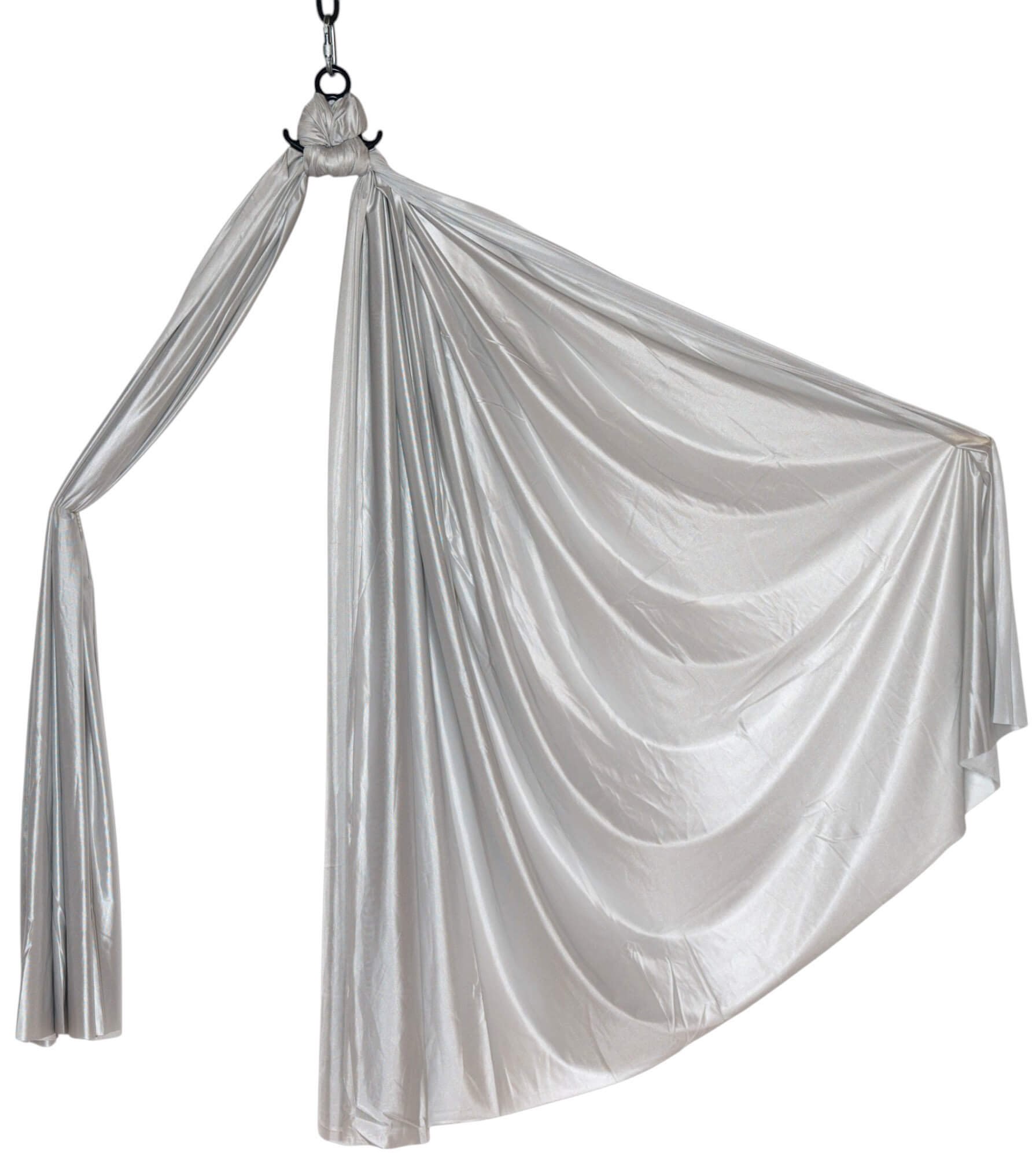 Vertikaltuch Silber 26 m – Aerial Silk für Luftakrobatik