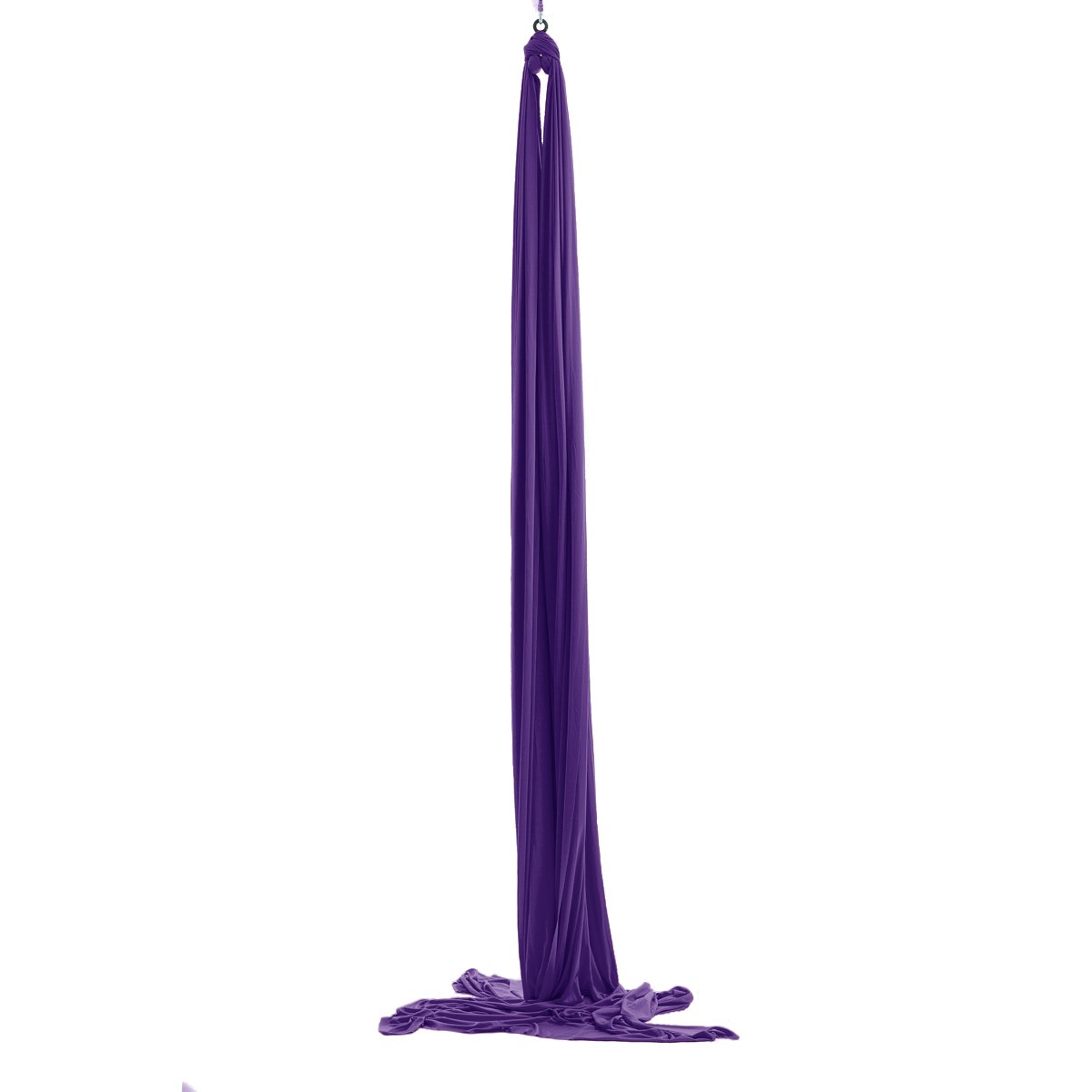 Schmaler, lila Aerial Silk für Luftakrobatik, ideal für kleine Hände und Räume, wenig dehnbar, hochwertig und belastbar bis 1.200 kg. Vertikaltuch Perlviolett schmal 26 meter