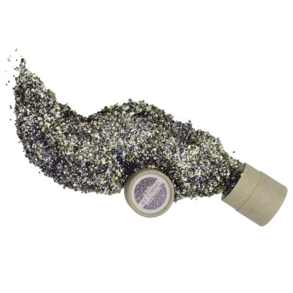 Glänzender und funkelnder Button mit glitzernder Oberfläche Ein runder, glänzender und funkelnder Button mit glitzernder Oberfläche, der Licht reflektiert und zahlreiche funkelnde Lichtpunkte zeigt. Der Hintergrund des Bildes ist nicht beschrieben.