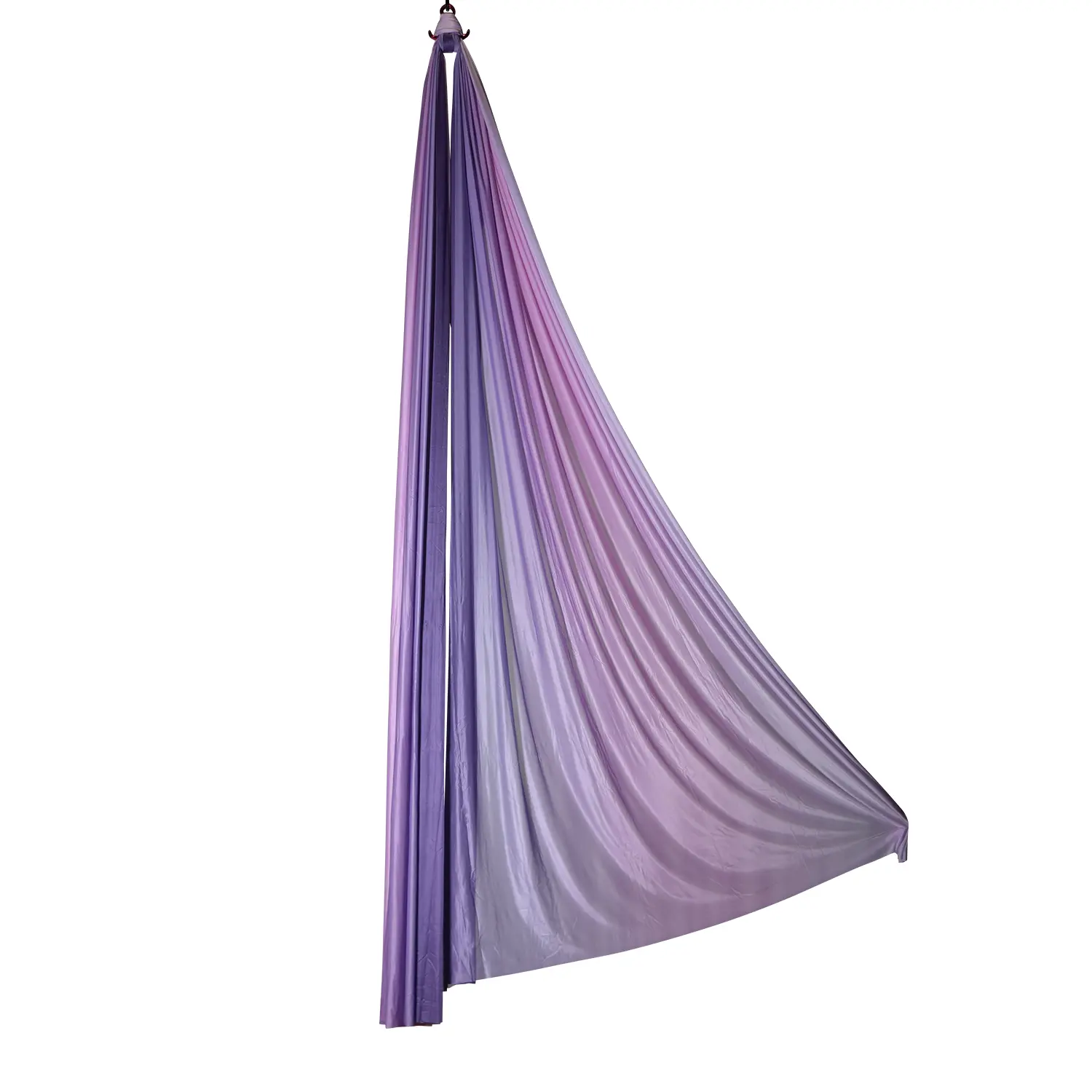 Lila-rosa Vertikaltuch, wenig dehnbar, 12 Meter lang vom Aerial Silk Experten.