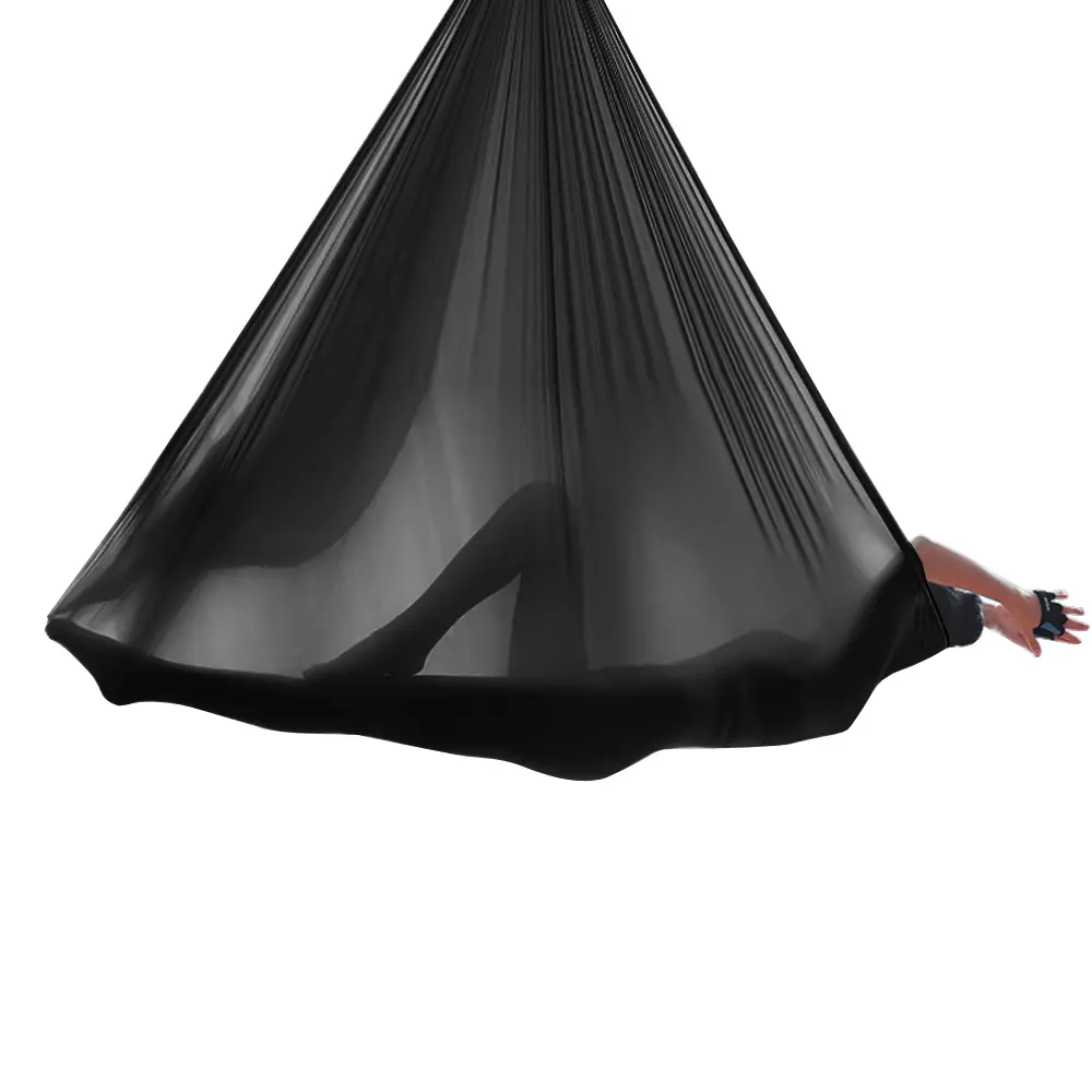 Schwarze Tuchschlaufe aus hochwertigem, wenig dehnbarem Material, ideal für Aerial Yoga und Luftakrobatik, erhältlich im Luftakrobatik Shop.