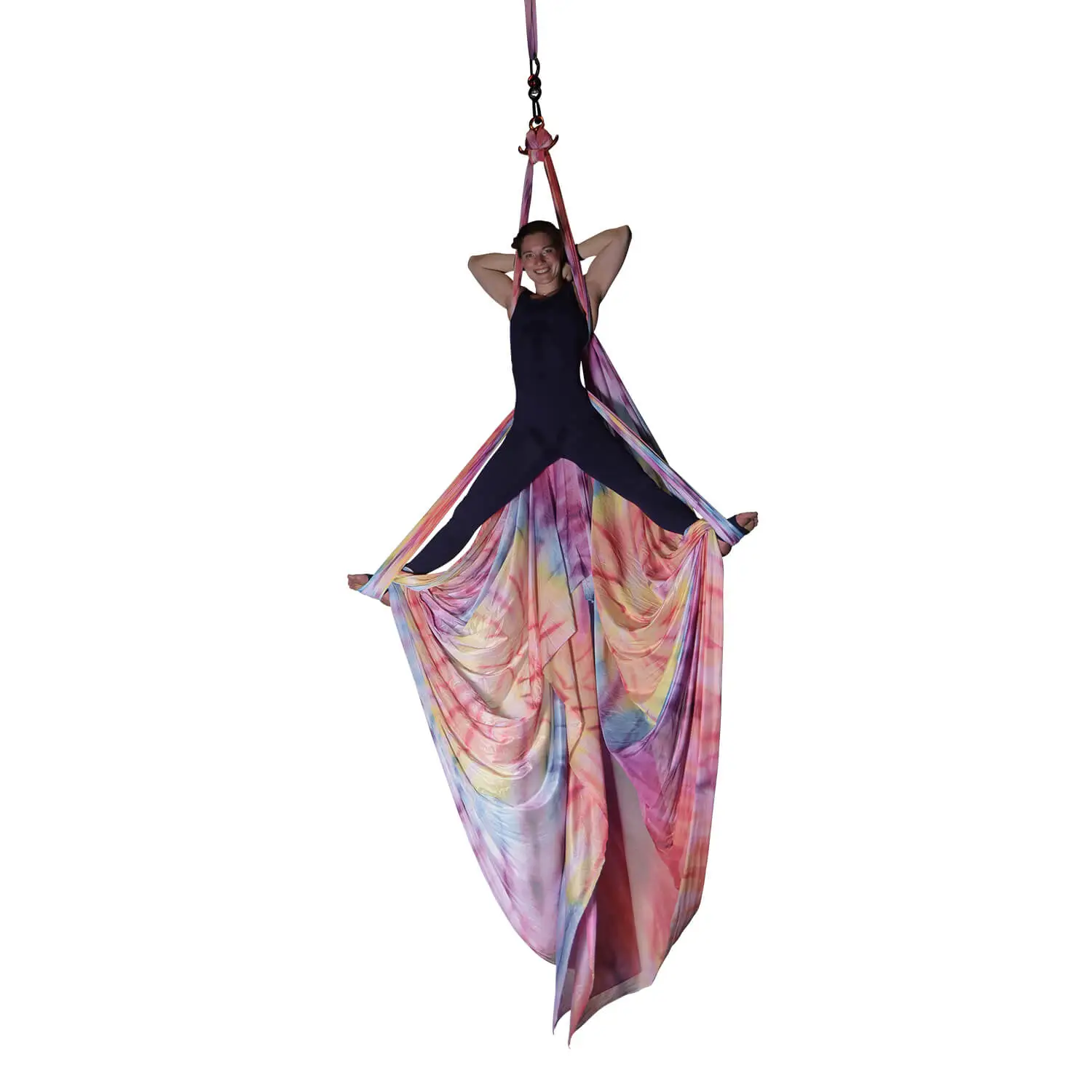 Regenbogen Aerial Silk 20 Meter, wenig dehnbar – ideal für Luftakrobatik, Blau, Gelb, Rot, kaufen im Luftakrobatik-Shop.