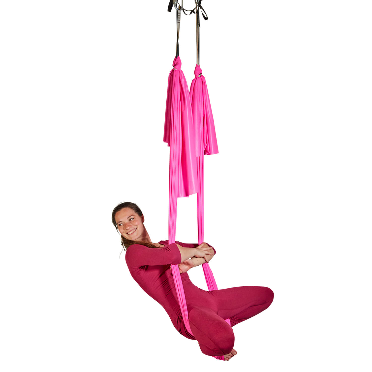 Pinkfarbene Tuchschlaufe aus hochwertigem, wenig dehnbarem Material, 5 Meter lang – ideal für Aerial Yoga und Luftakrobatik Shop.