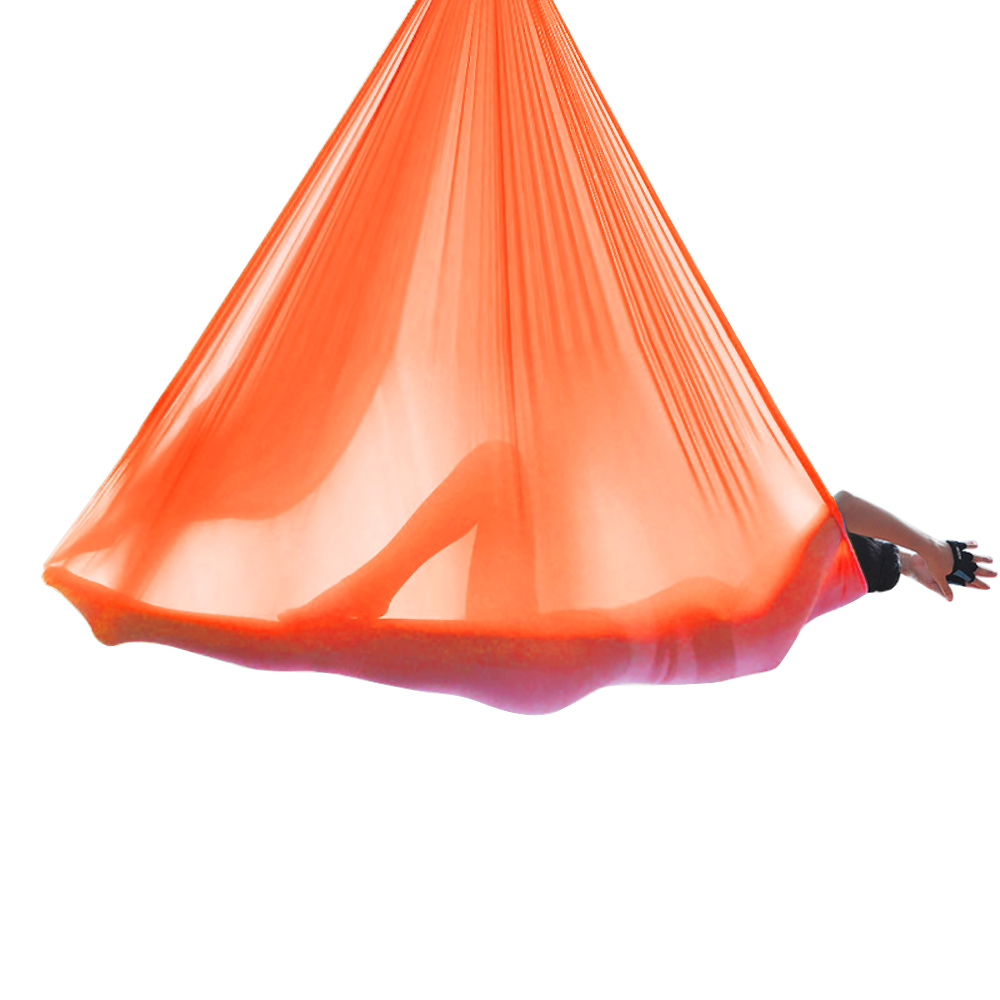 Orange Tuchschlaufe, 4 Meter lang und wenig dehnbar, ideal für Aerial Yoga und Luftakrobatik, erhältlich im Luftakrobatik Shop.