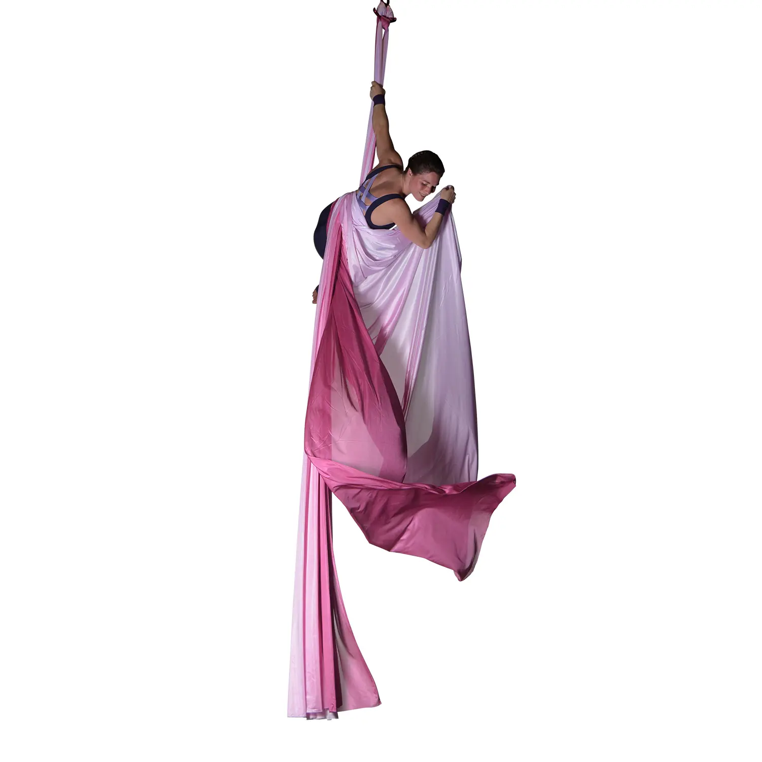 Aerial Silk in pink, rosa und weiß Tönen, wenig dehnbar, 14 Meter lang, für Luftakrobatik, aus hochwertigem Material.