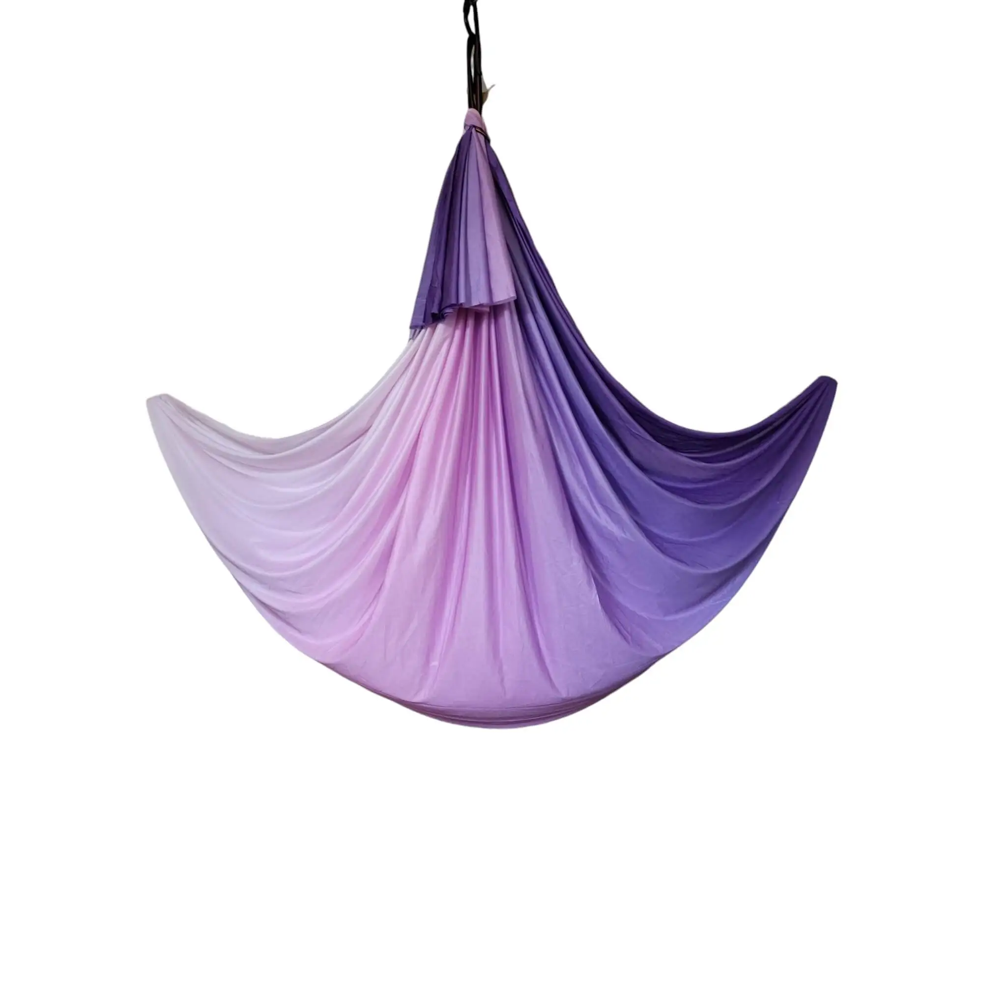 Lila, rosa und weißes Tuchschlaufe aus wenig dehnbarem Material. Perfekt für Aerial Yoga und erhältlich im Luftakrobatik Shop.