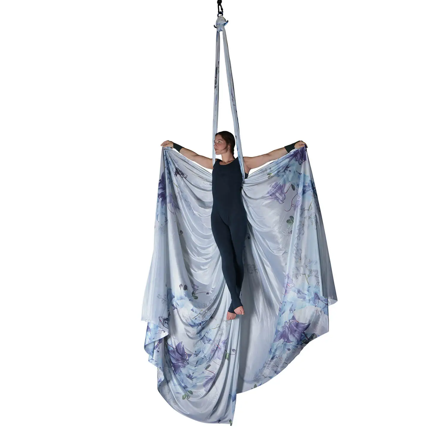 Lila und rosa Aerial Silk mit wenig dehnbarer Struktur, ideal für Luftakrobatik, verfügbar bei Luftakrobatik Shop.