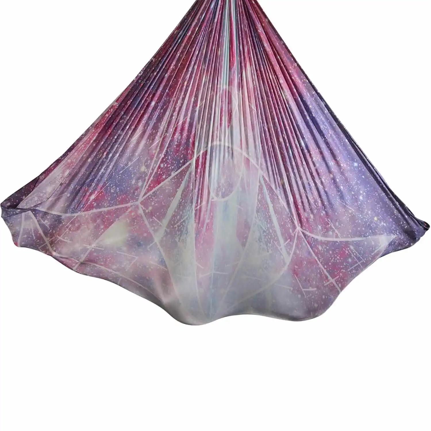 Lila-weiß-rosa Aerial Yoga Tuchschlaufe, 7 Meter, wenig dehnbar, ideal für Luftakrobatik aus dem Marlene Kiepke Shop.