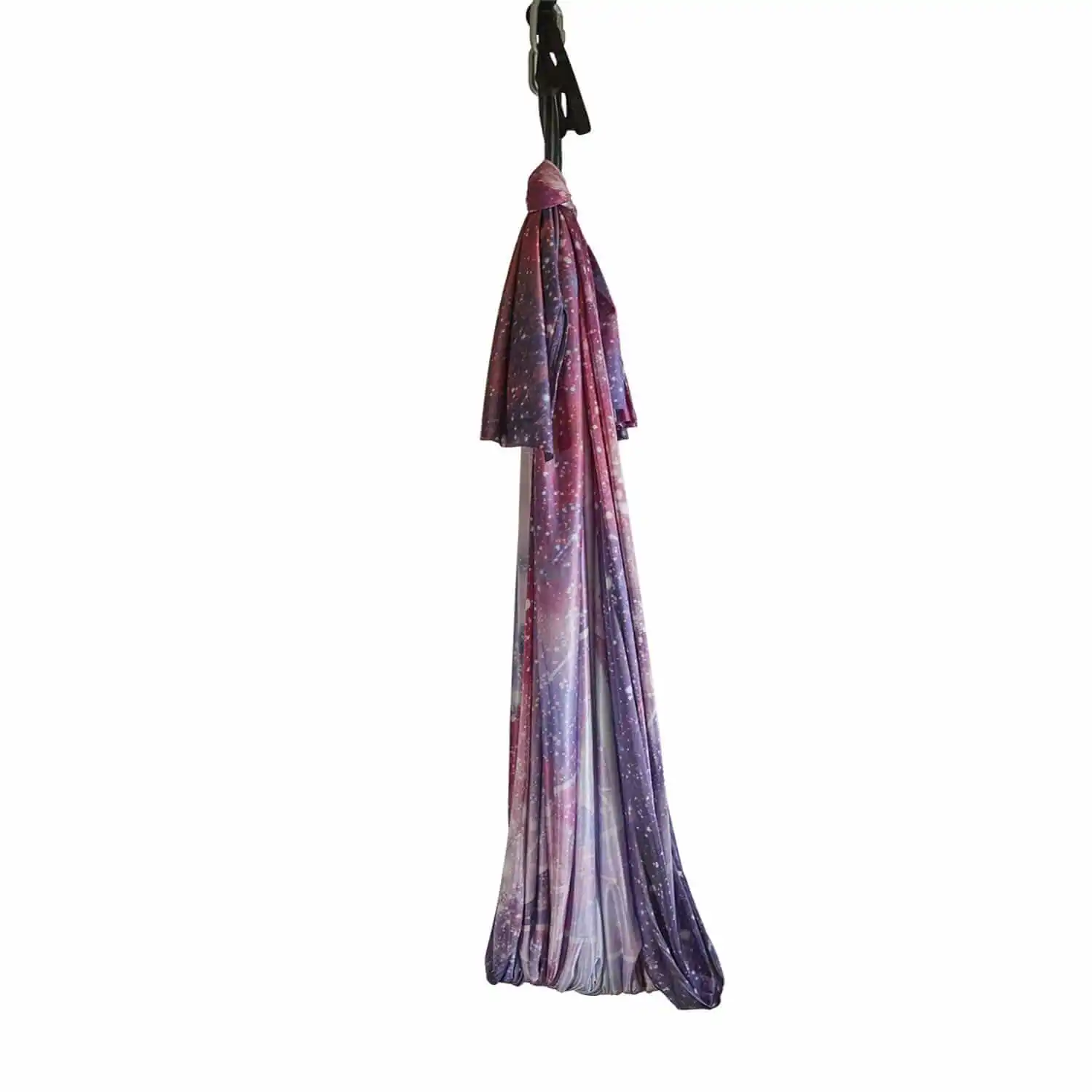 Lila, rosa und weißes, wenig dehnbares Tuchschlaufen-Set für Aerial Yoga. Hochwertige, farbenfrohe Tücher im Luftakrobatik Shop erhältlich.