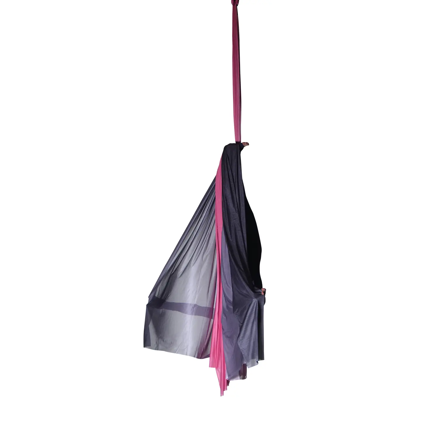 Vertikaltuch in pink, schwarz und weiß, wenig dehnbar, perfekt für Aerial Silk im Luftakrobatik Shop.